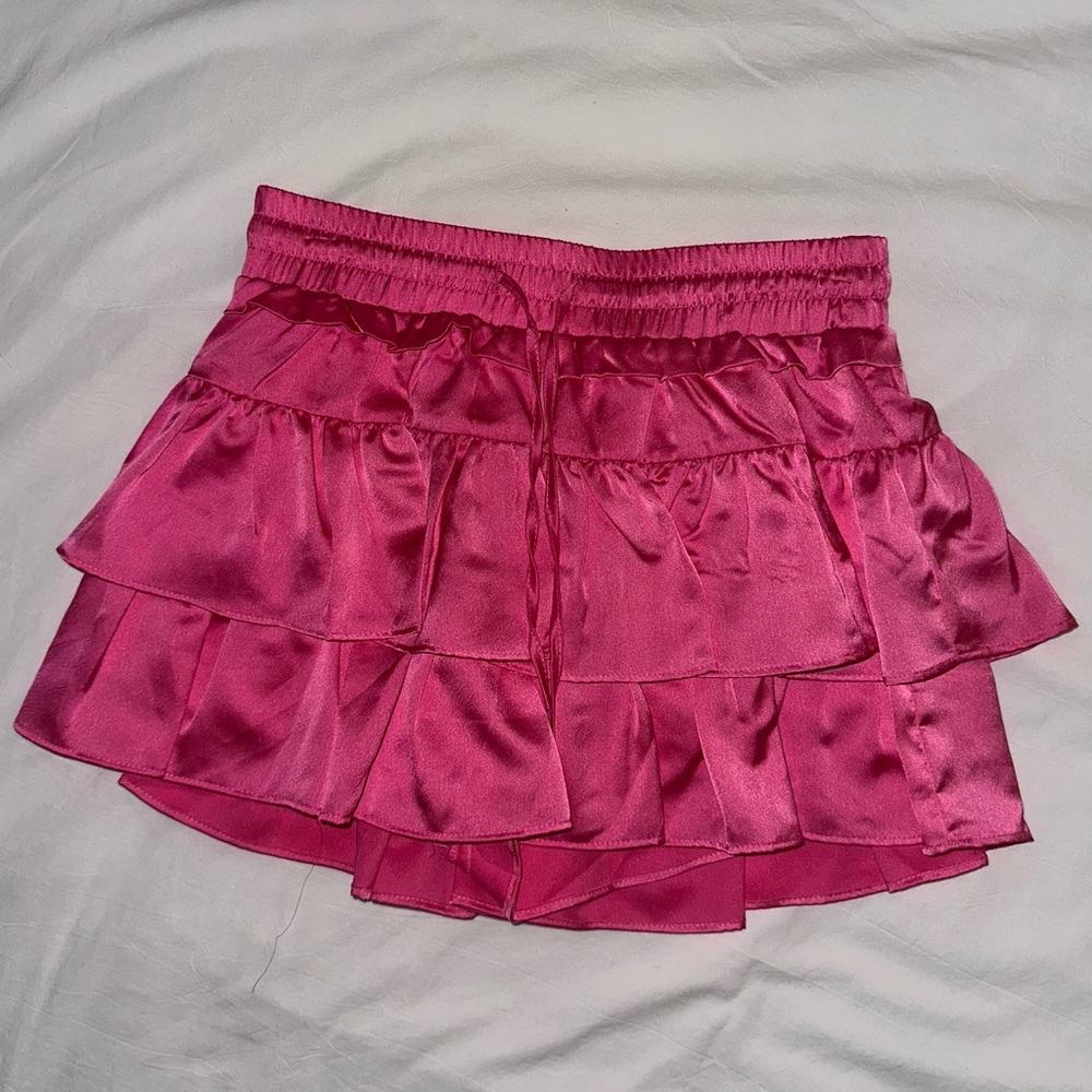 Pink Ruffled Mini Skort - Picture 3 of 6